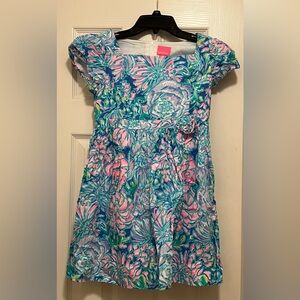 Lilly Pulitzer Mini Katrina Dress-Blue w/ Pink. Perfect for Easter Size 12